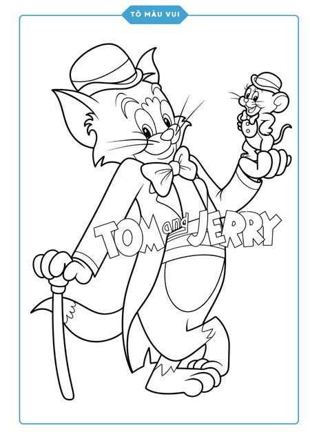 Bộ tranh tô màu Tom and Jerry khiến bé thích mê