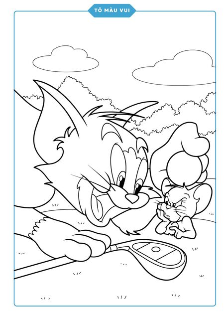 Mẫu tranh tô màu Tom and Jerry độc nhất vô nhị