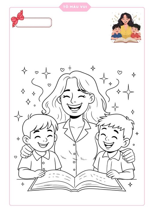 Tranh tô màu tặng cô giáo nhân ngày 20/11