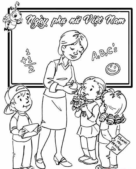 Tranh tô màu 20/10 giúp bé thể hiện yêu thương