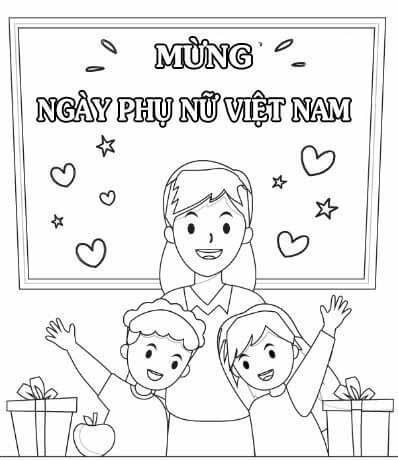 Tranh tô màu tặng cô giáo nhân dịp 20/10 ý nghĩa