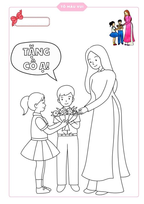 20/10 cho bé – Tranh tô màu và lời chúc yêu thương