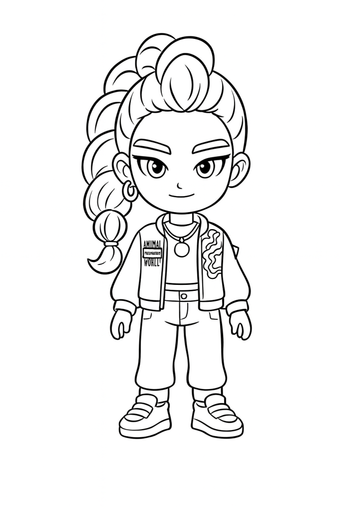 tô màu Kpop Demon Hunters dễ in khổ A4