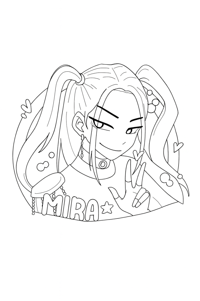 Kpop Demon Hunters đen trắng chất lượng cao