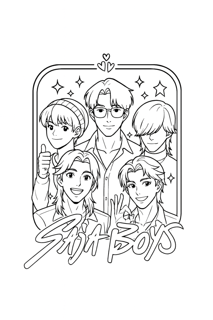 Tranh tô màu thợ săn quỷ Kpop cho bé yêu