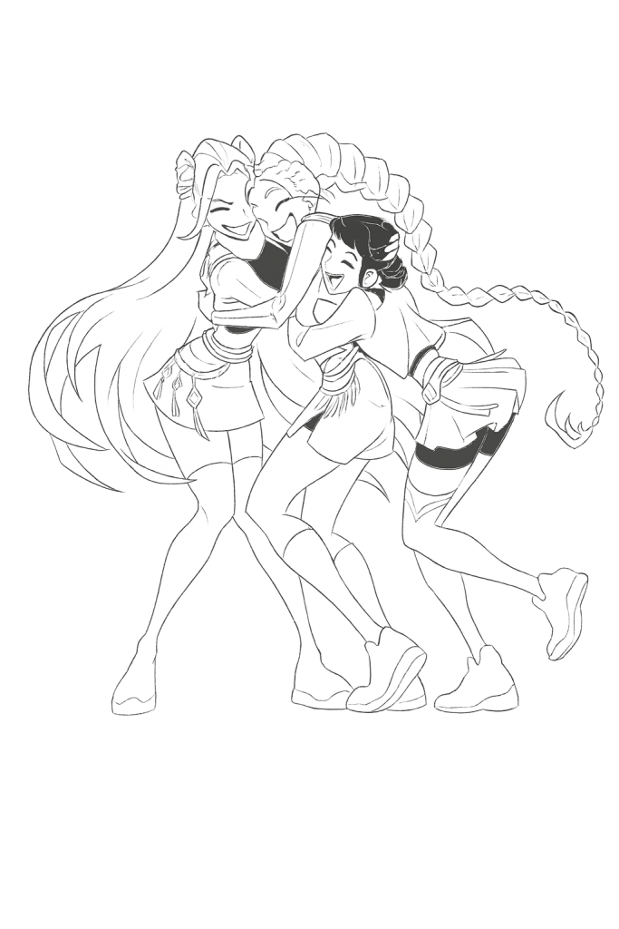 thợ săn quỷ Kpop cho bé tô màu tự do