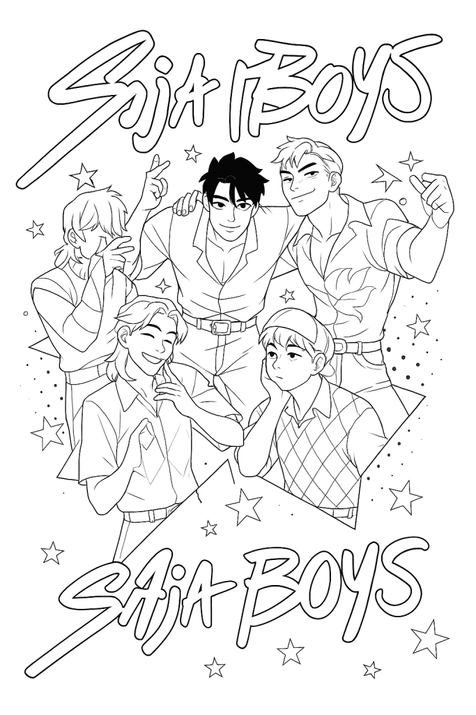 Tranh tô màu thợ săn quỷ Kpop cho bé giải trí