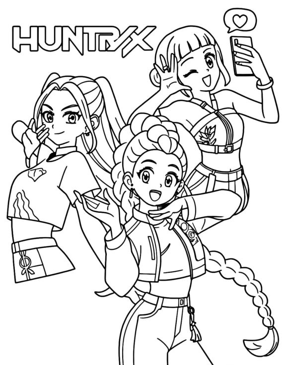 Tranh tô màu thợ săn quỷ Kpop tải miễn phí tại Tomauvui.com