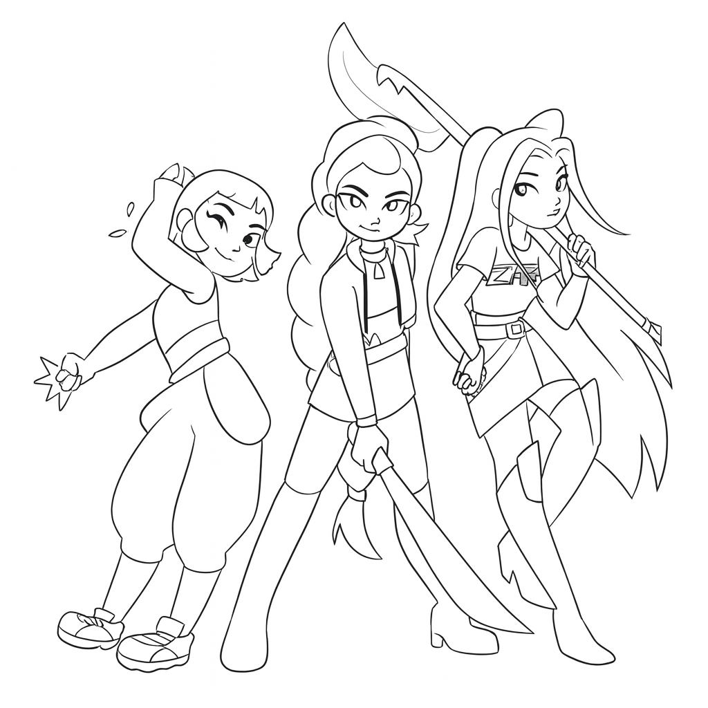 Tranh tô màu thợ săn quỷ hoạt hình phong cách Kpop