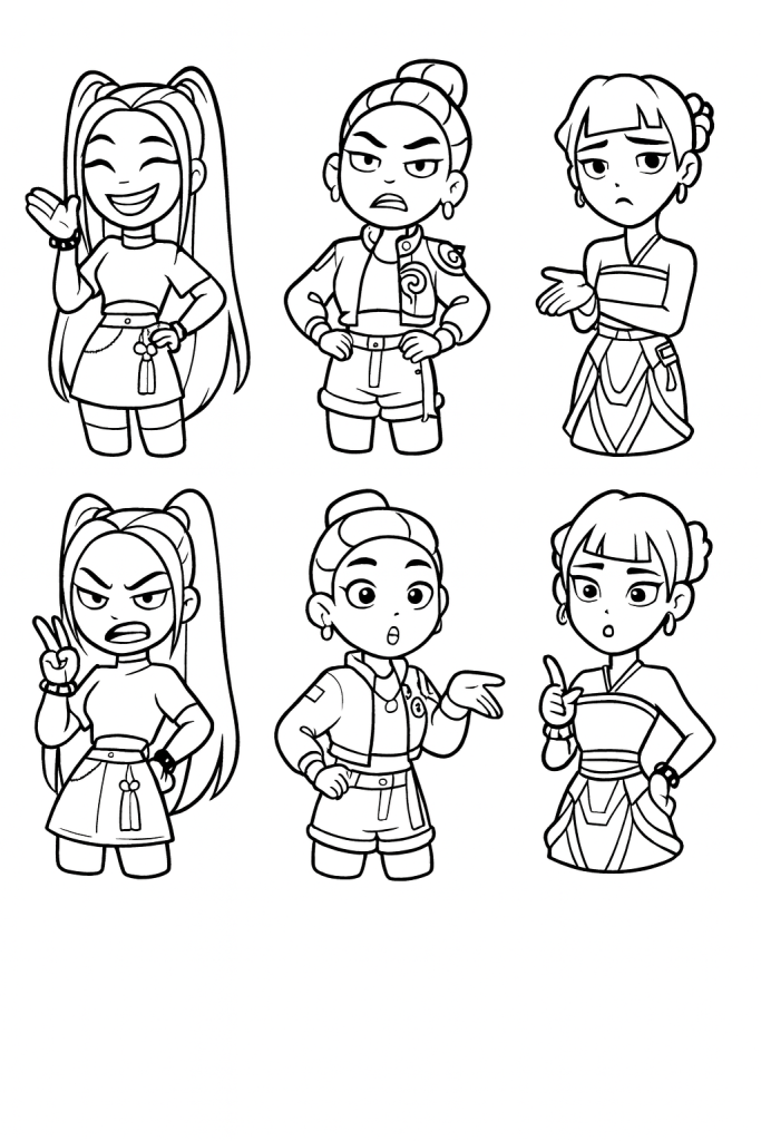 Tranh tô màu Kpop Demon Hunters dành cho fan K-pop