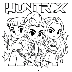 Tranh tô màu nhân vật Kpop săn quỷ cực ngầu