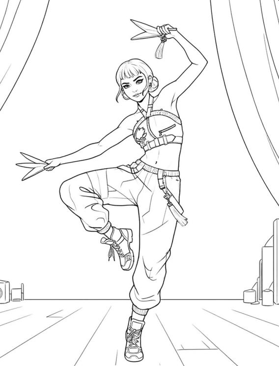 Mẫu tranh tô màu cô gái Kpop siêu ngầu