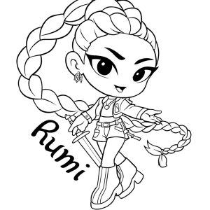 tô màu Kpop Demon Hunters line-art rõ nét