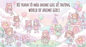 bộ tranh tô màu anime girl