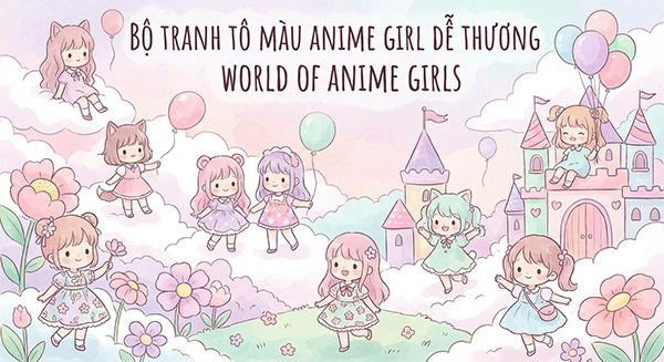 bộ tranh tô màu anime girl