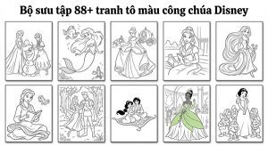 bộ tranh tô màu công chúa disney