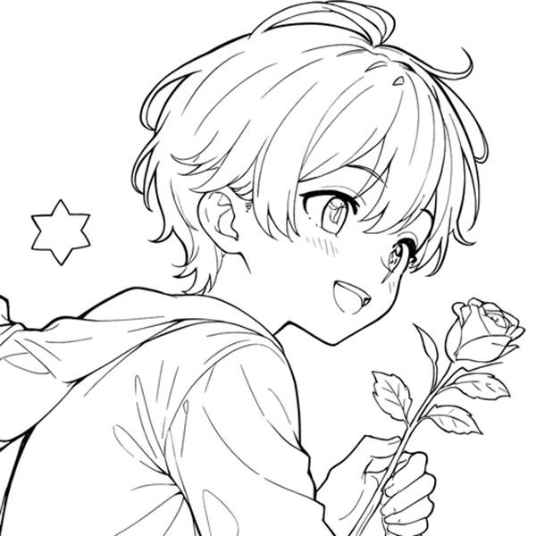 tranh tô màu anime boy 13