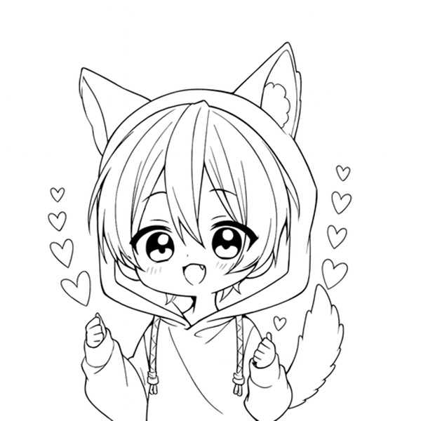 tranh tô màu anime boy 14