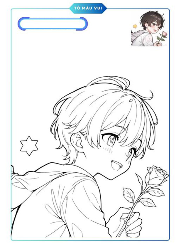 tranh tô màu anime boy 17