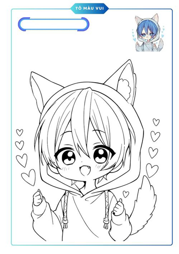 tranh tô màu anime boy 18