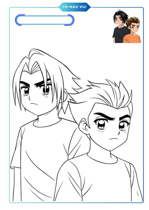 tranh tô màu anime boy 20