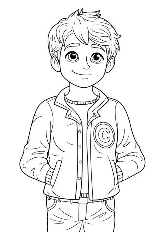 tranh tô màu anime boy 4