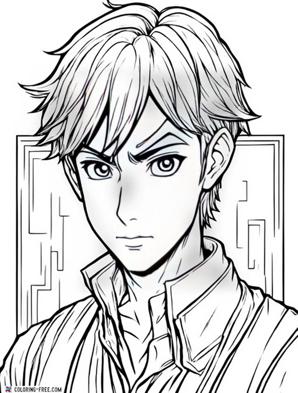 tranh tô màu anime boy 8