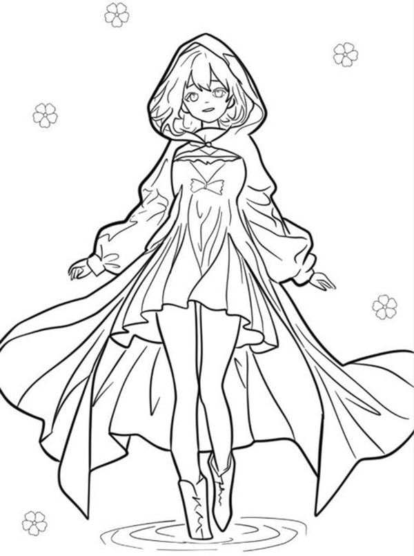 tranh tô màu anime girl đẹp 12