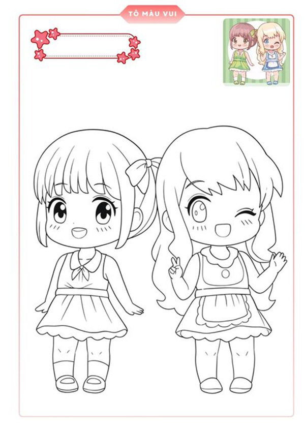 tranh tô màu anime girl đẹp 19