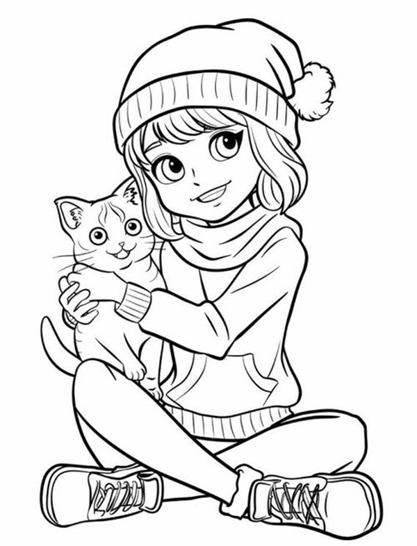 tranh tô màu anime girl đẹp 6