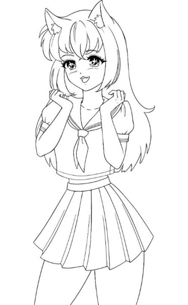 tranh tô màu anime girl đẹp 8