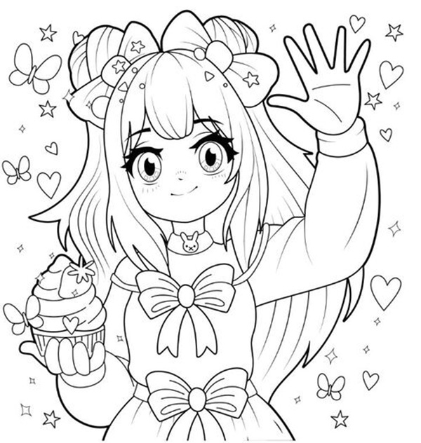 tranh tô màu anime girl là gì