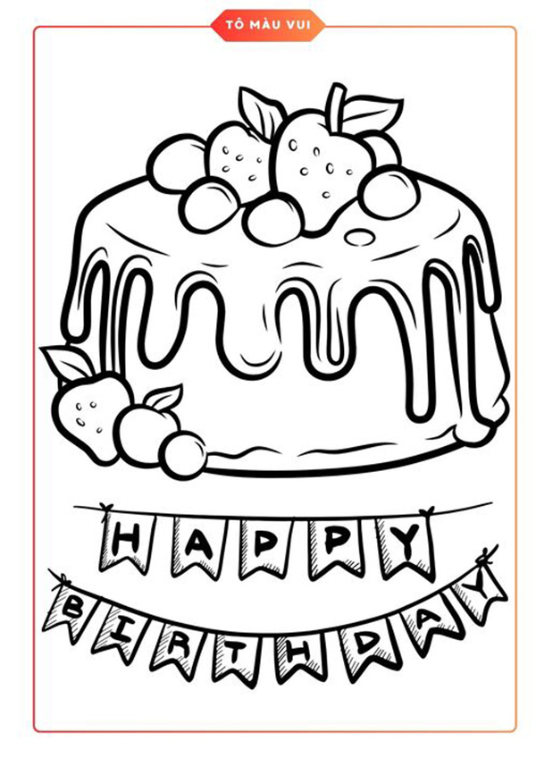 tranh tô màu bánh sinh nhật 12