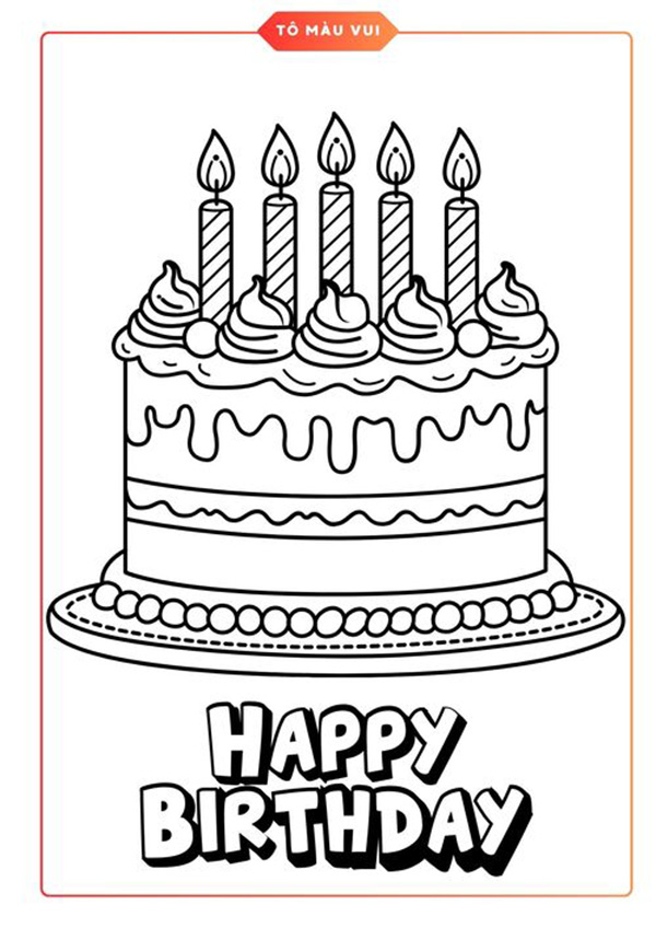 tranh tô màu bánh sinh nhật 13