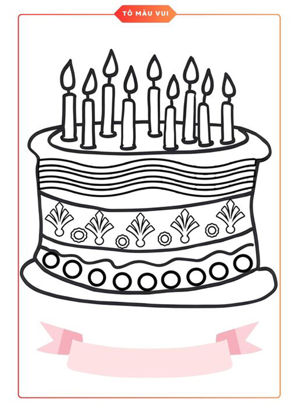 tranh tô màu bánh sinh nhật 15
