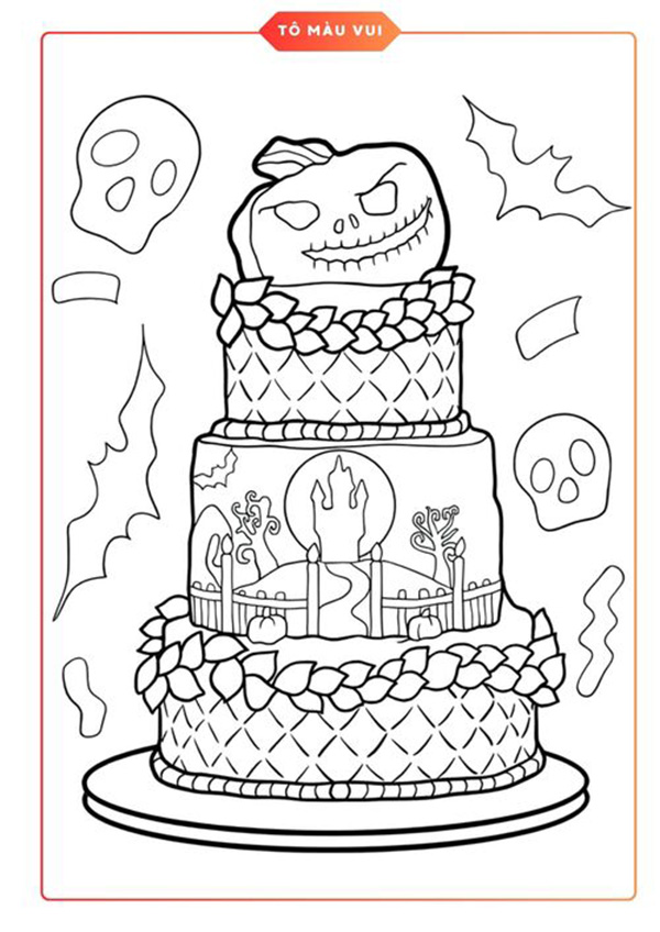 tranh tô màu bánh sinh nhật 16