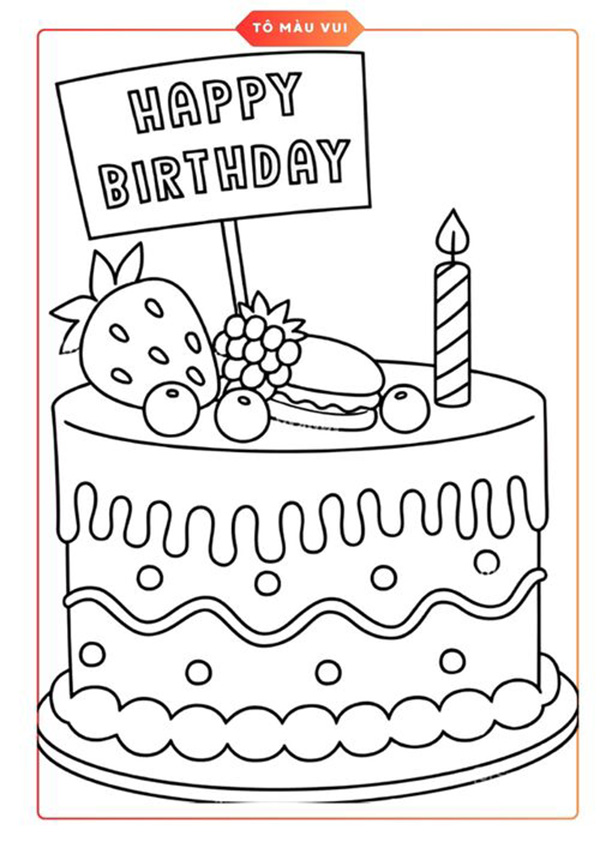 tranh tô màu bánh sinh nhật 20