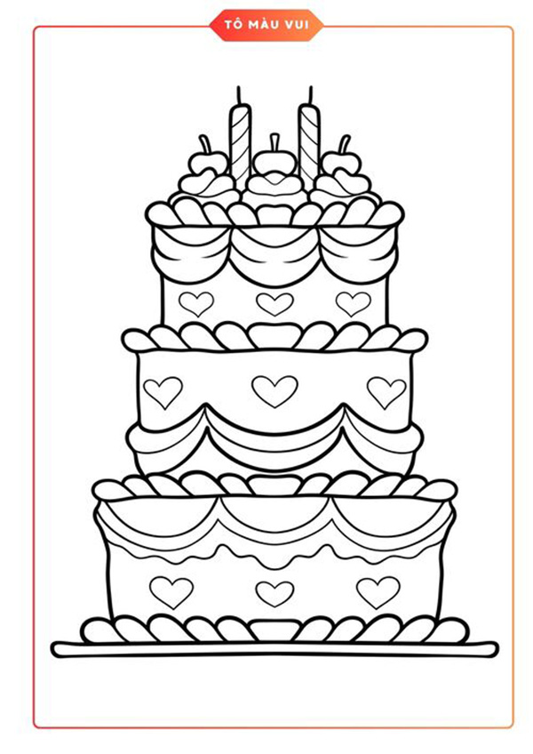 tranh tô màu bánh sinh nhật 9