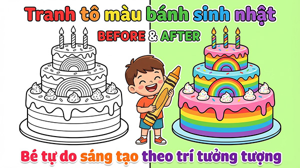 tranh tô màu bánh sinh nhật là gì