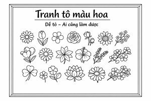 tranh tô màu các loài hoa