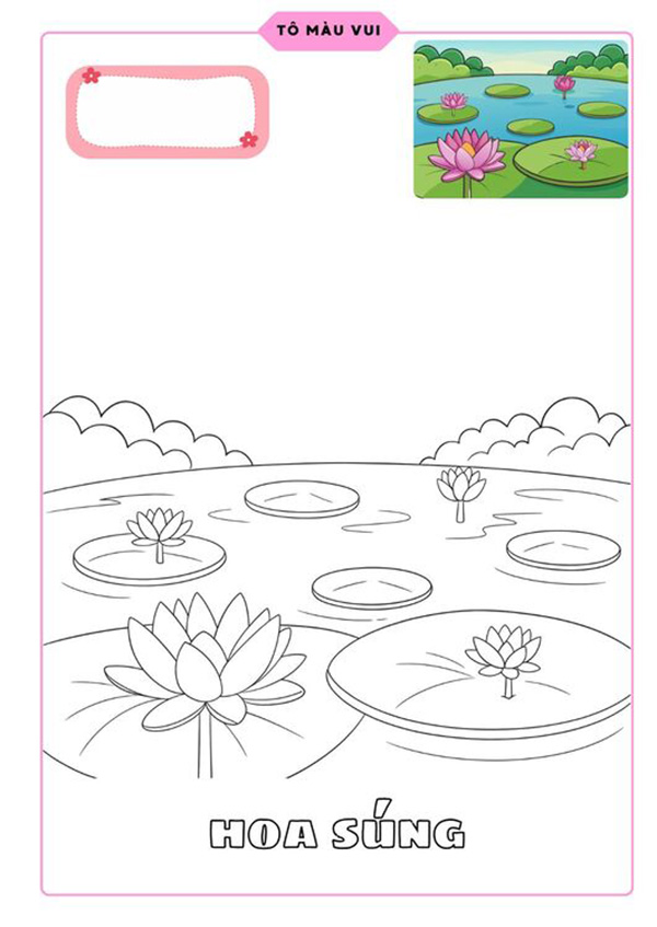 Tranh tô màu hoa súng
