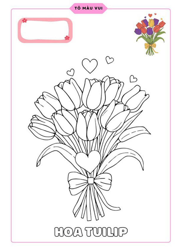Tranh tô màu hoa tuilip