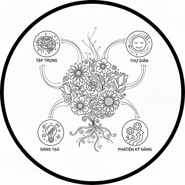 tranh tô màu các loài hoa mang lại lợi ich gì