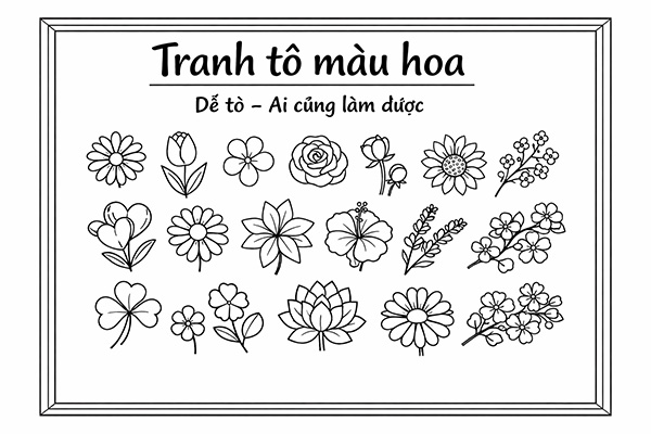 tranh tô màu các loài hoa