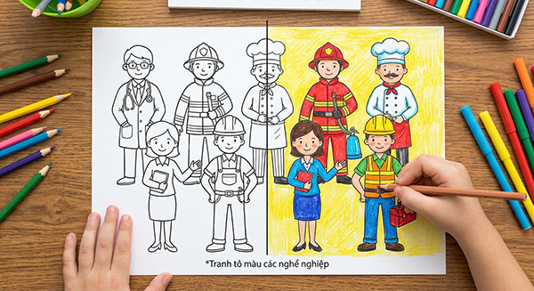 tranh tô màu các nghề nghiệp là gì