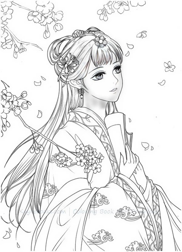 tranh tô màu cổ trang đơn giản cho bé 3