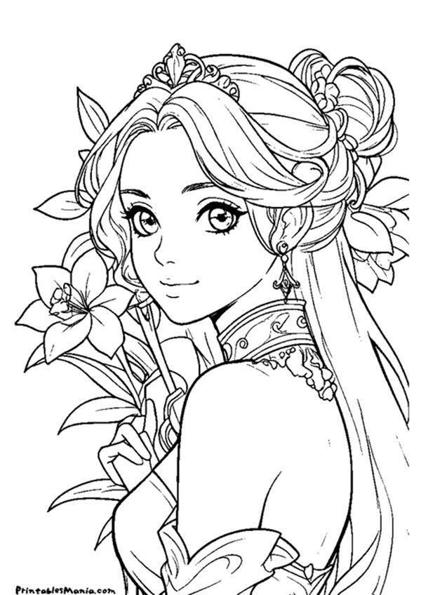 tranh tô màu cổ trang đơn giản cho bé 7