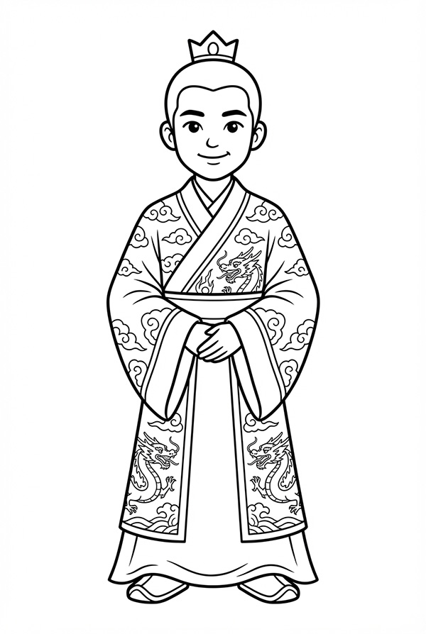 tranh tô màu cổ trang đơn giản cho bé 8