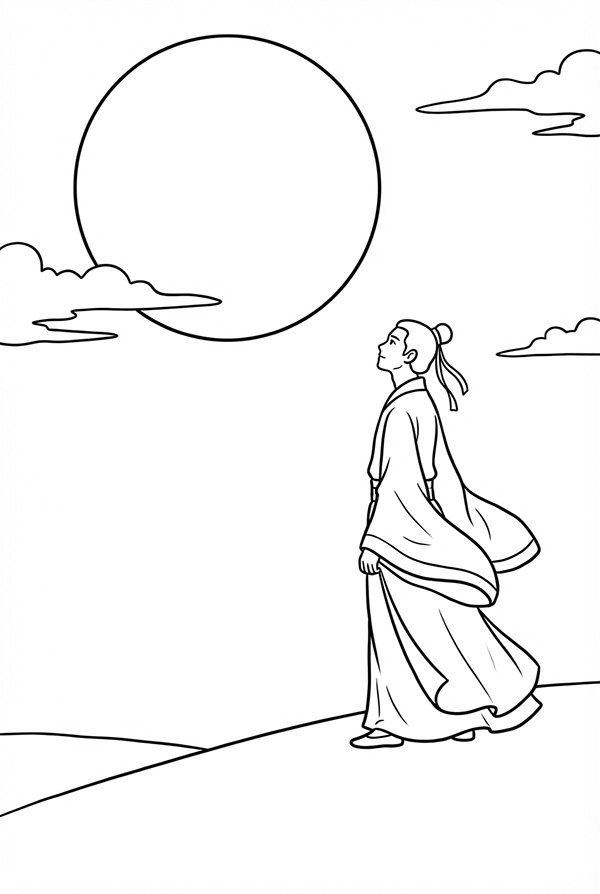 tranh tô màu cổ trang nam 7