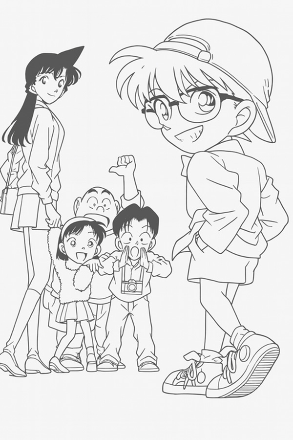 tranh tô màu Conan cho bé sáng tạo